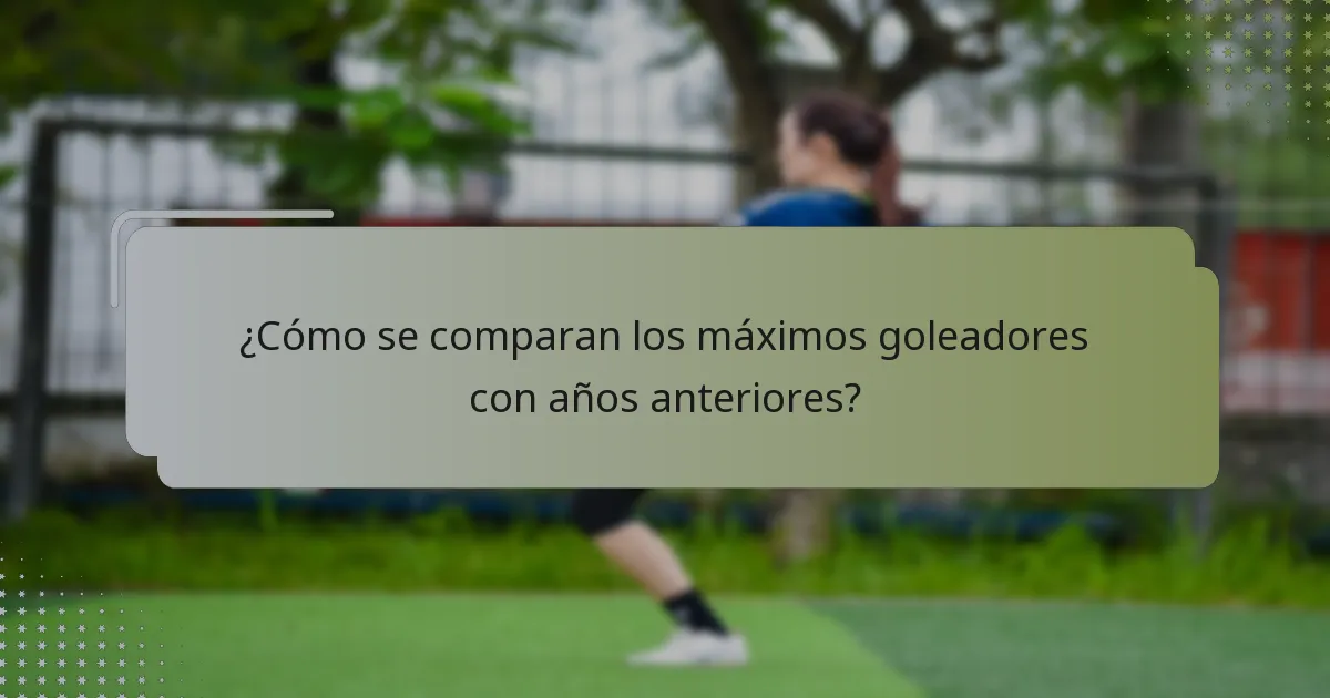 ¿Cómo se comparan los máximos goleadores con años anteriores?