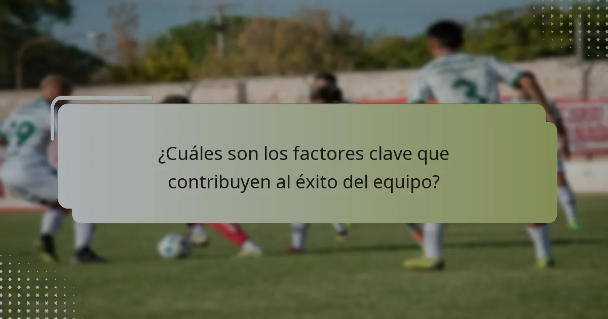 ¿Cuáles son los factores clave que contribuyen al éxito del equipo?