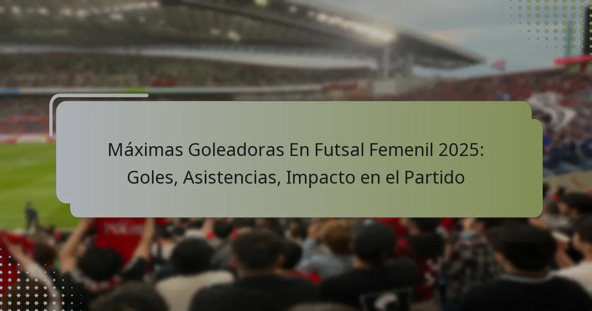 Máximas Goleadoras En Futsal Femenil 2025: Goles, Asistencias, Impacto en el Partido
